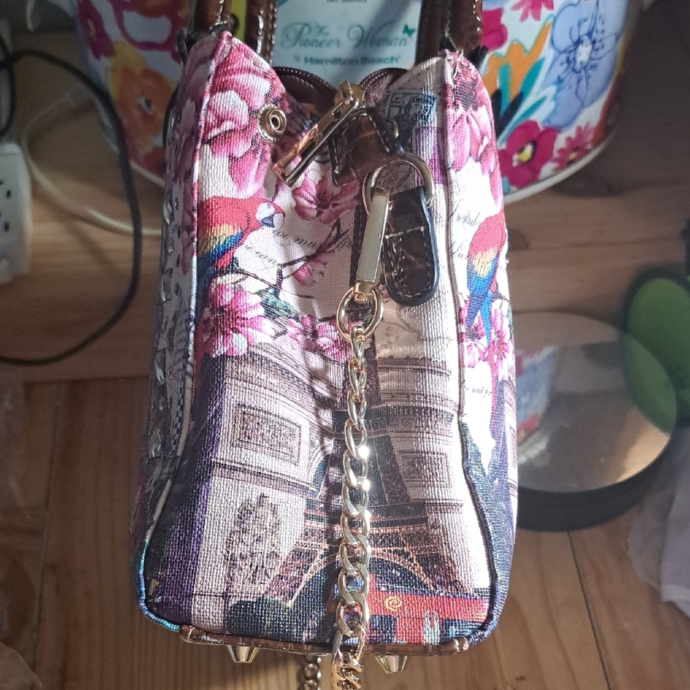Charming Girl Multicolor Satchel Handbag Jeweled - Picture 10 of 12